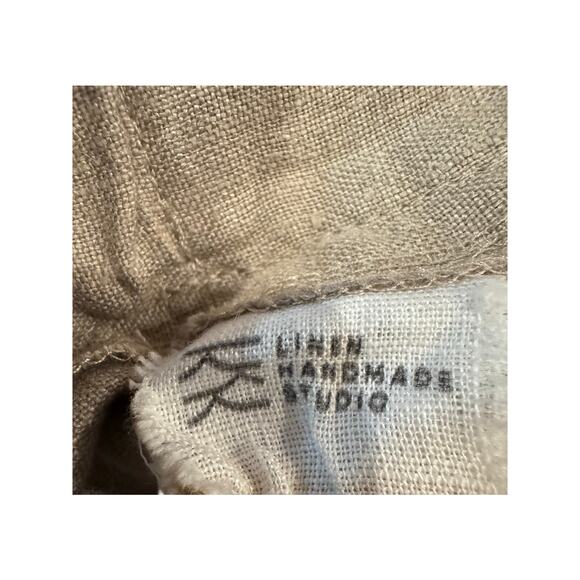 Linen Wrap Midi Skirt Women's Size Small Light Gray Side Pocket Minimalist Boho - Picture 3 of 8